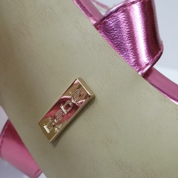 Bebe// metallic lace up heels size 8 - Picture 7 of 8